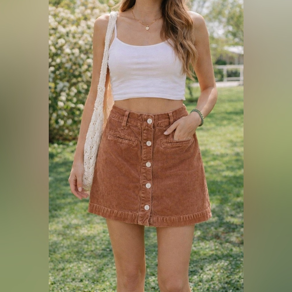 7 for All Mankind Corduroy Mini Skirt‎ Womens 29 70s Y2k Nostalgic Normcore